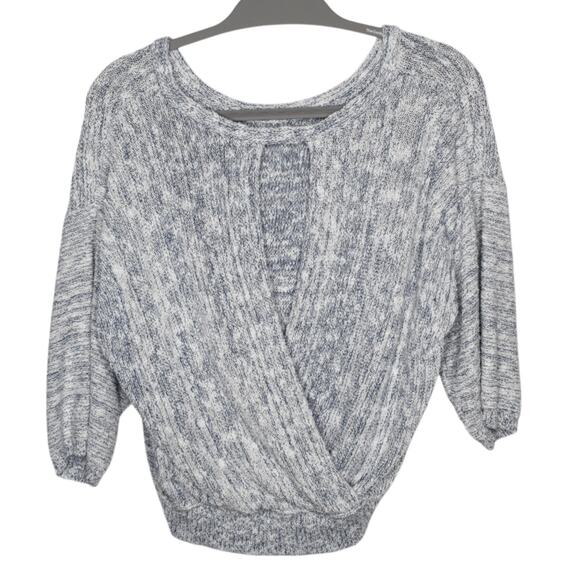 Michael Stars Gray Textured Knit Loose Fit Sweater Large Boho Lagenlook Coastal - Picture 4 of 7